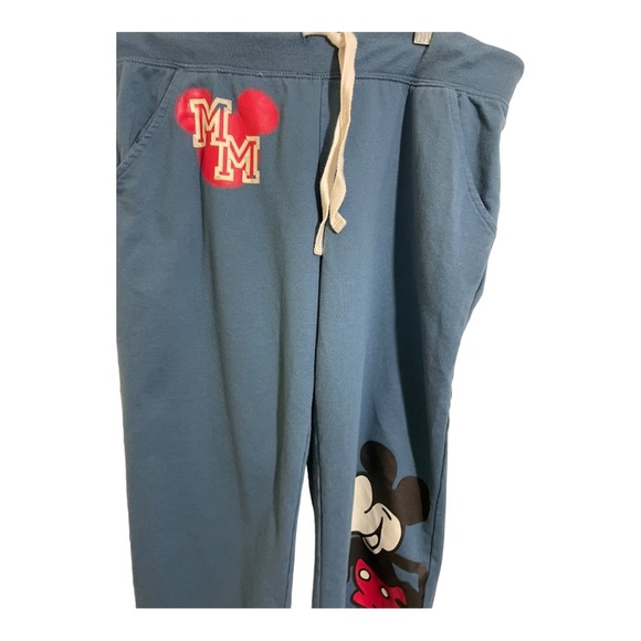 Disney Mickey Mouse womens Capri sweats drawstring waist. Blue. Size Large - Picture 6 of 11